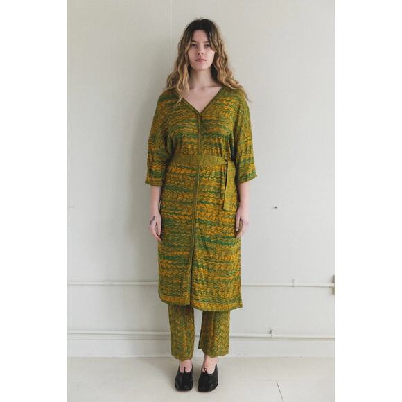 SOLD NWT Mozh Mozh Grooving Tunic Yellow Green Zigzag Knit - M - Picture 1 of 15